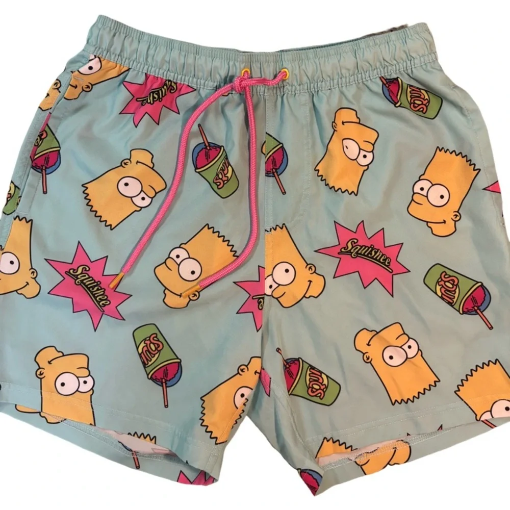The Simpsons Bart Squishee Men's Swim Trunks size Medium